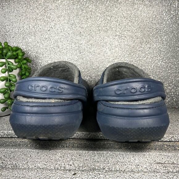 CROCS Navy Blue Lined Clogs Sandals Shoes - Picture 4 of 7